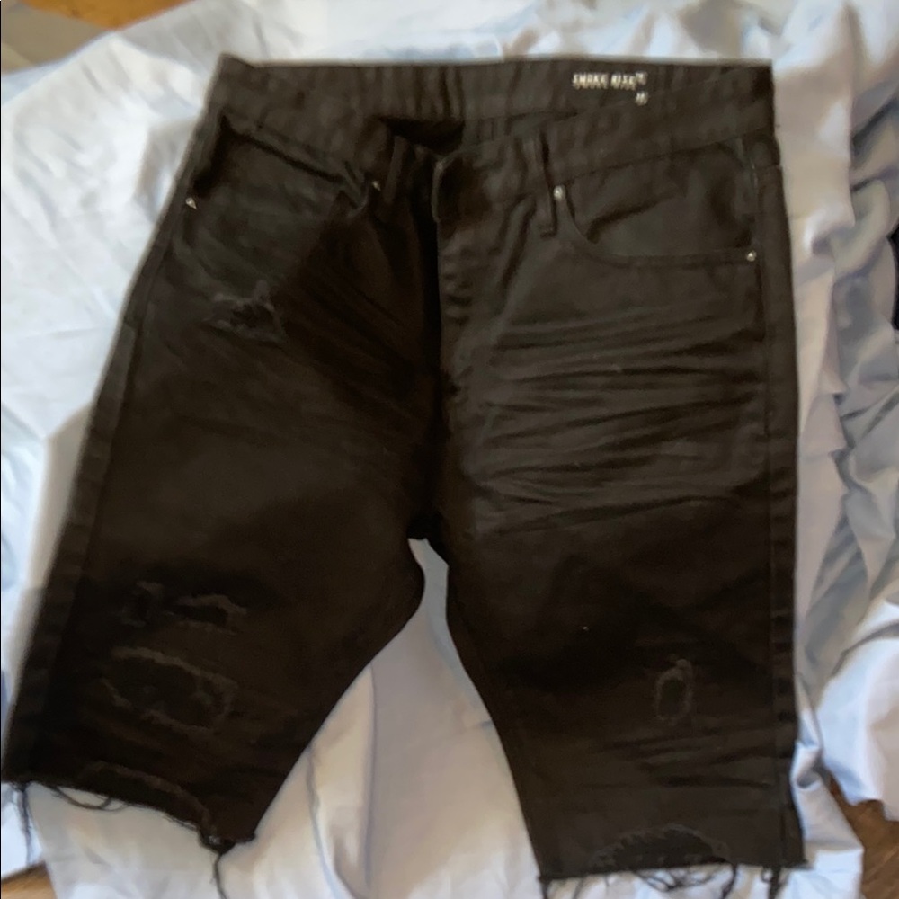 Black Denim Shorts - Picture 3 of 7